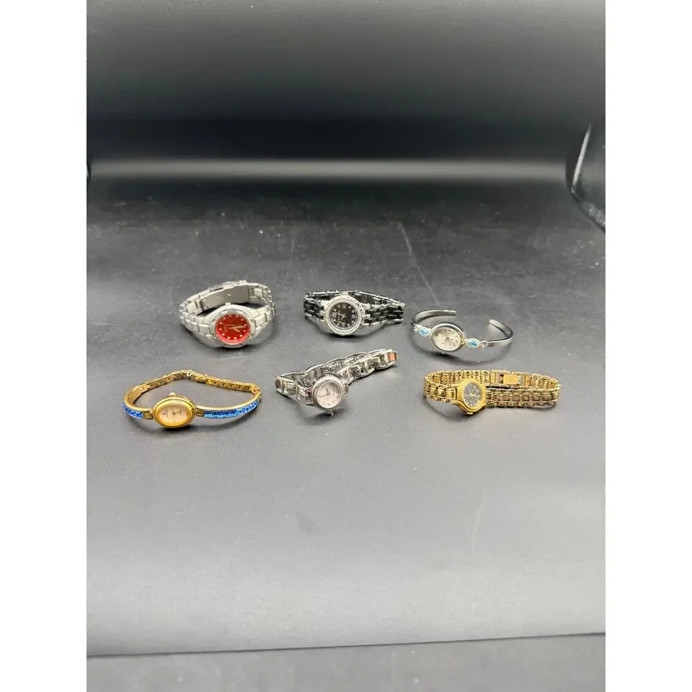 Lot 6 Women’s Watches Seiko Fossil Mixed Styles Untested